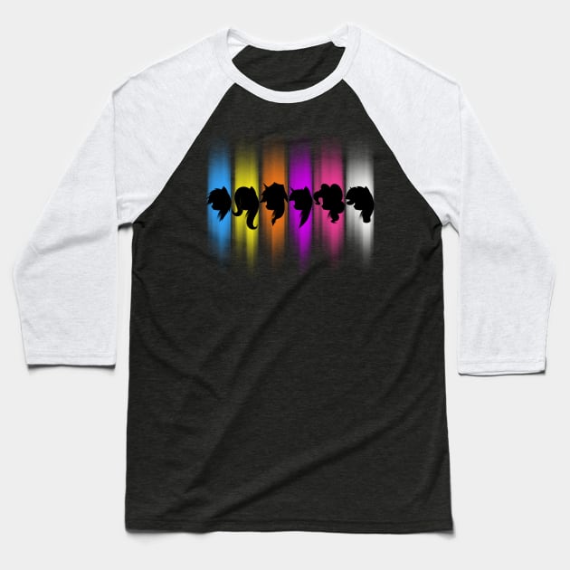 Mane Six Silhouette Baseball T-Shirt by idkartist